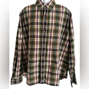 BEST MADE MENS SHIRT LINEN BLEND PLAID GREEN RED‎ YELLOW XXL